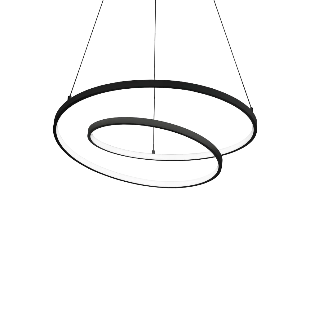 Lámpara colgante Ideal Lux Oz negro LED 47W 3000K Ø60cm 269436