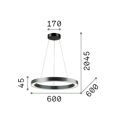 Lámpara colgante Ideal Lux Oracle blanco LED 33W Ø60cm 211398