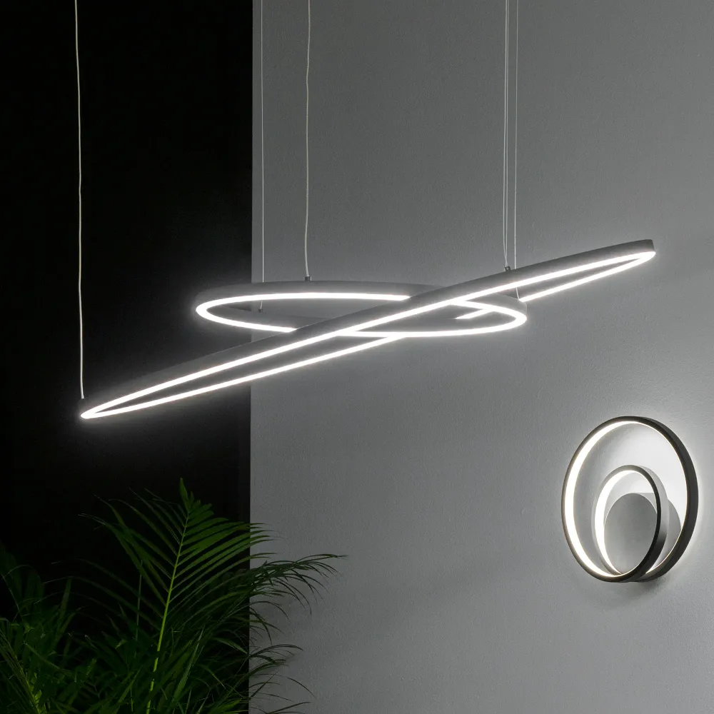 Lámpara colgante Ideal Lux Oracle Slim negro LED 81W Ø150cm 3000K 285061