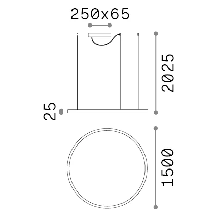 Lámpara colgante Ideal Lux Oracle Slim latón LED 81W Ø150cm 3000K 370569