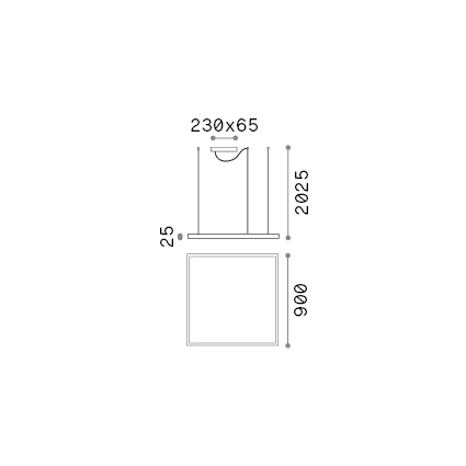 Lámpara colgante Ideal Lux Oracle Slim blanco LED 53W 3000K 90cm 259192