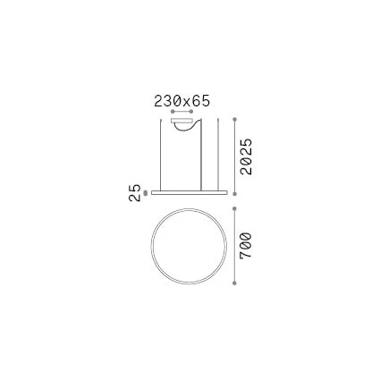 Lámpara colgante Ideal Lux Oracle Slim negro LED 37W 2700K Ø70cm 342047
