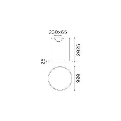 Lámpara colgante Ideal Lux Oracle Slim latón LED 53W 3000K 90cm 370538