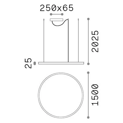 Lámpara colgante Ideal Lux Oracle Slim blanco LED 81W Ø150cm 2700K 342177