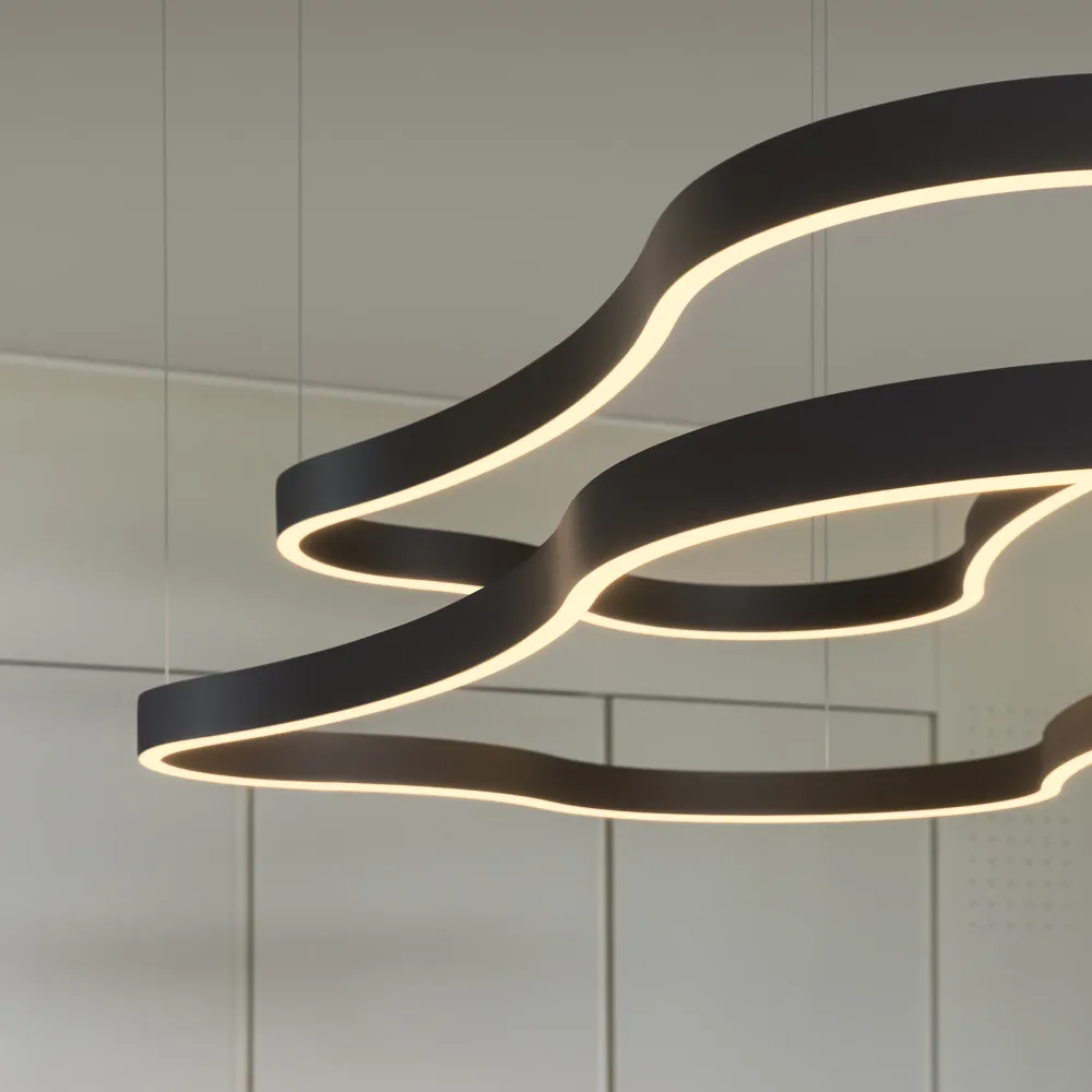 Lámpara colgante Ideal Lux Waves negro LED 45W 125,4cm 345246