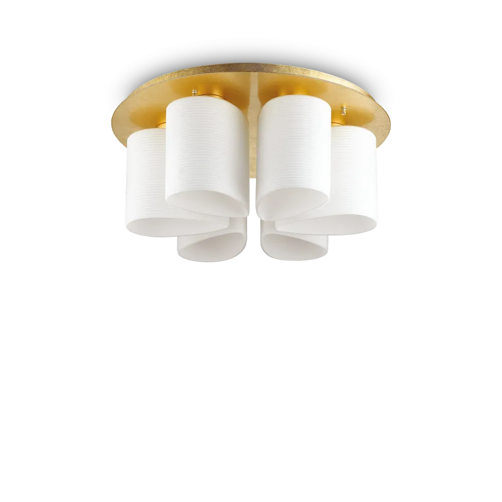 Plafón de techo Ideal Lux Daisy dorado cristal 6 luces 312W Ø60cm 247779