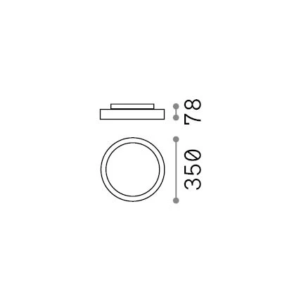 Plafón de techo Ideal Lux Fly negro LED 18W 2700K Ø35cm 341156