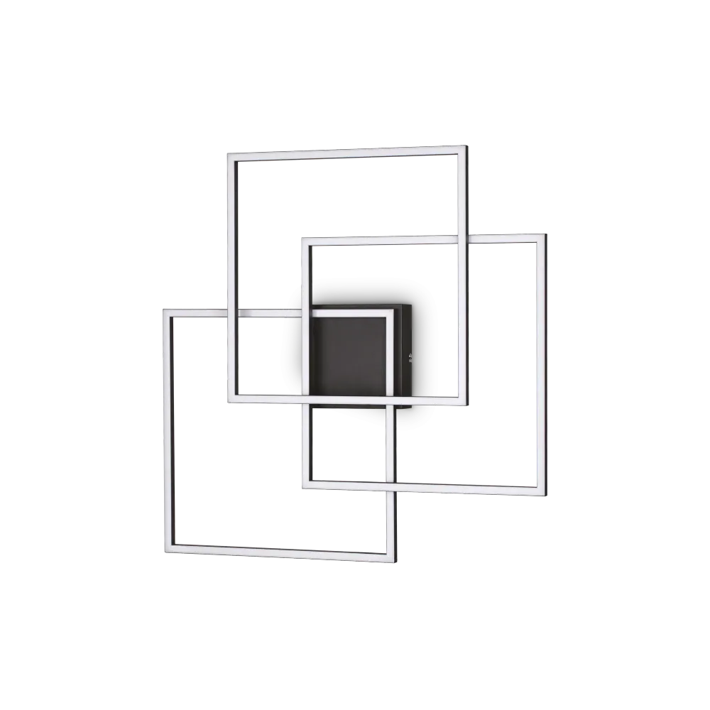 Plafón de techo Ideal Lux Frame negro LED 33W 3000K 53,3cm 270678