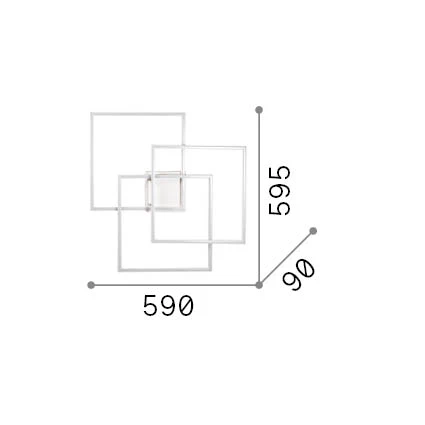 Plafón de techo Ideal Lux Frame negro LED 33W 3000K 53,3cm 270678