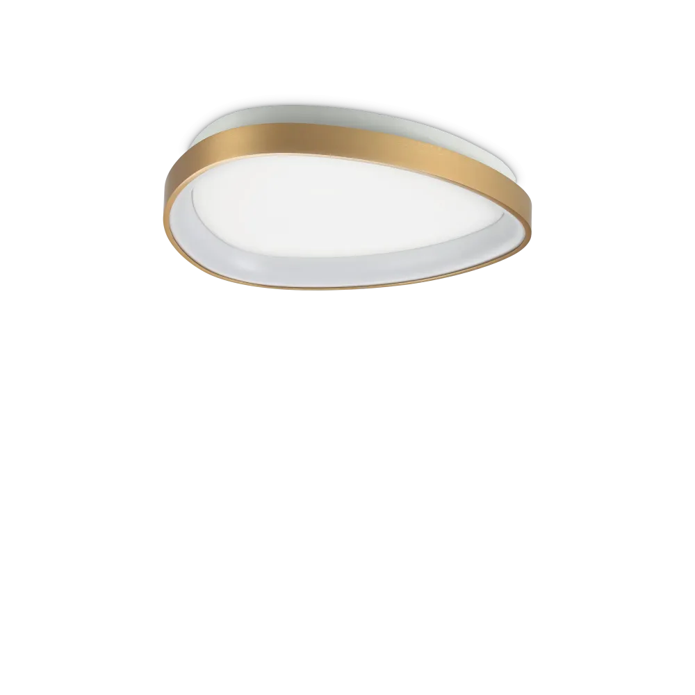 Plafón de techo Ideal Lux Gemini latón LED 24W 2700K Ø42,5cm 341453