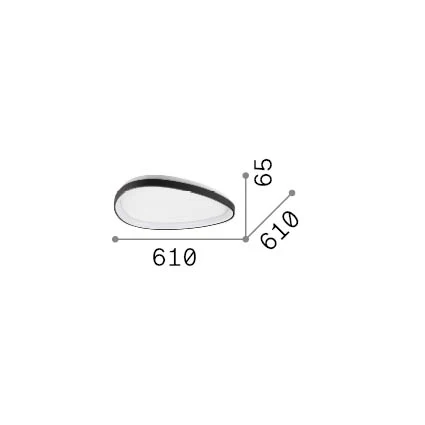 Plafón de techo Ideal Lux Gemini negro LED 30W 3000K Ø61cm 328058