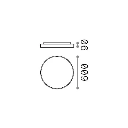 Plafón de techo Ideal Lux Halo blanco LED 46W Ø60cm 3000K 223223