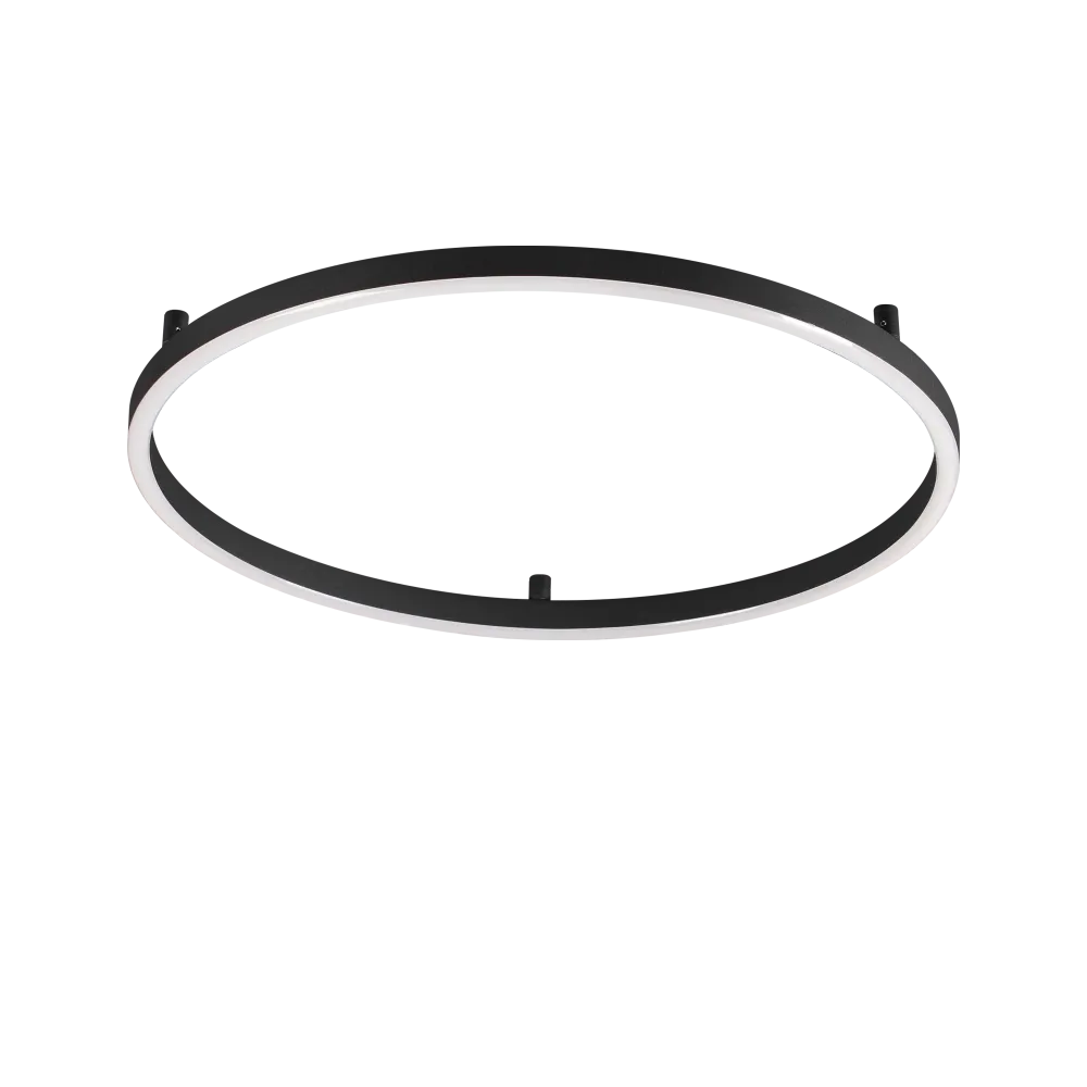 Plafón de techo Ideal Lux Oracle Slim negro LED 53W 2700K Ø90cm 341965
