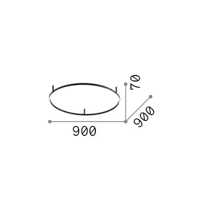 Plafón de techo Ideal Lux Oracle Slim negro LED 53W 2700K Ø90cm 341965