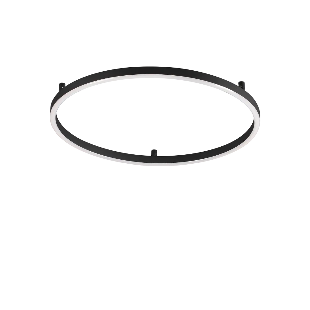 Plafón de techo Ideal Lux Oracle Slim negro LED 37W 3000K Ø70cm 266008