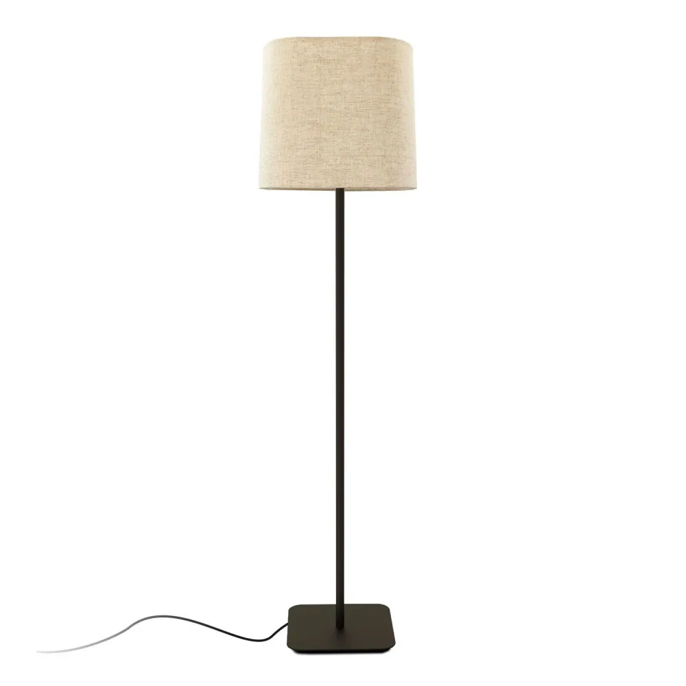 Lampadaire Ineslam en métal E27 noir/blanc Black