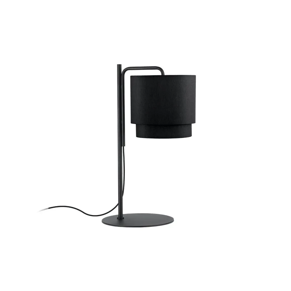 Lampe de table Ineslam en métal E27 noir/blanc Black