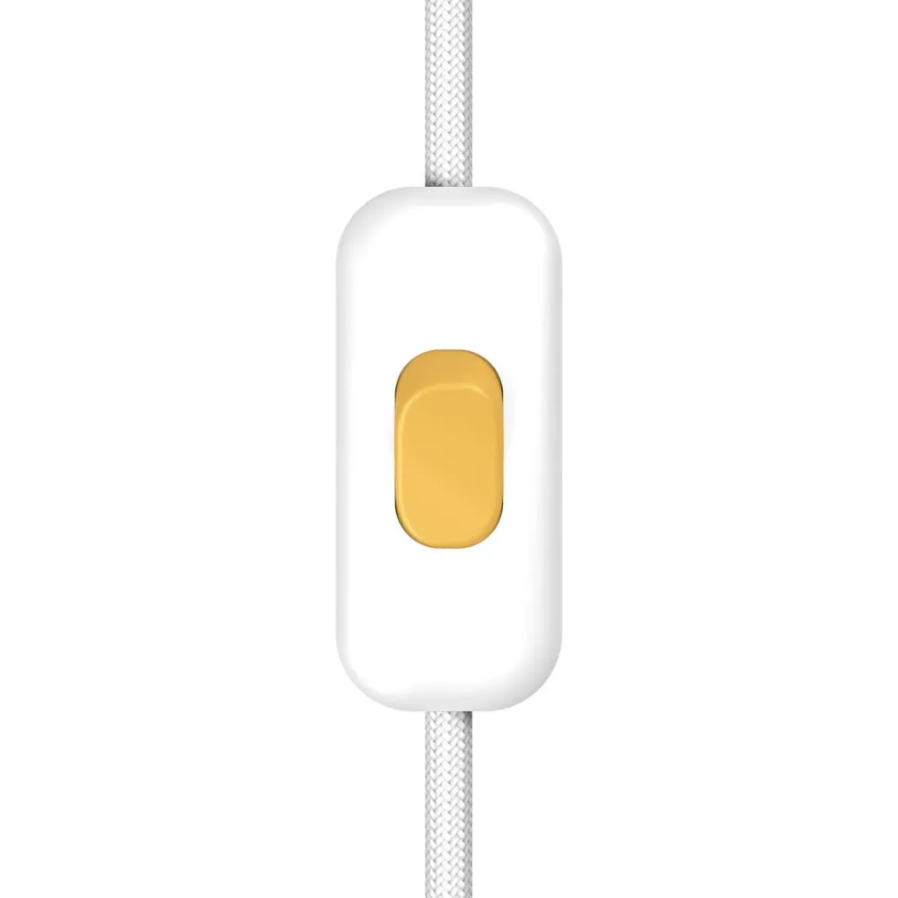 Interrupteur unipolaire coupe-circuit Creative Switch Blanc et bouton Moutarde