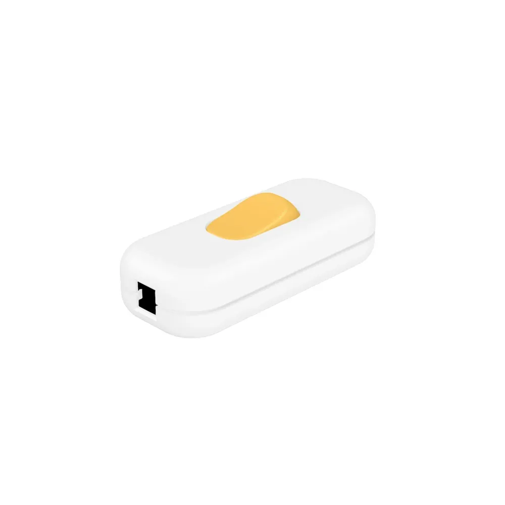 Interrupteur unipolaire coupe-circuit Creative Switch Blanc et bouton Moutarde