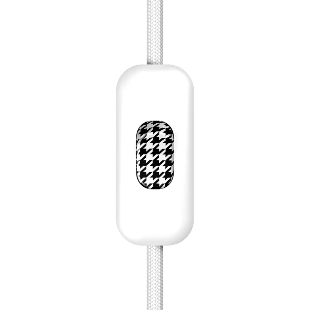 Interrupteur unipolaire coupe-circuit Creative Switch blanc et bouton Pied de poule