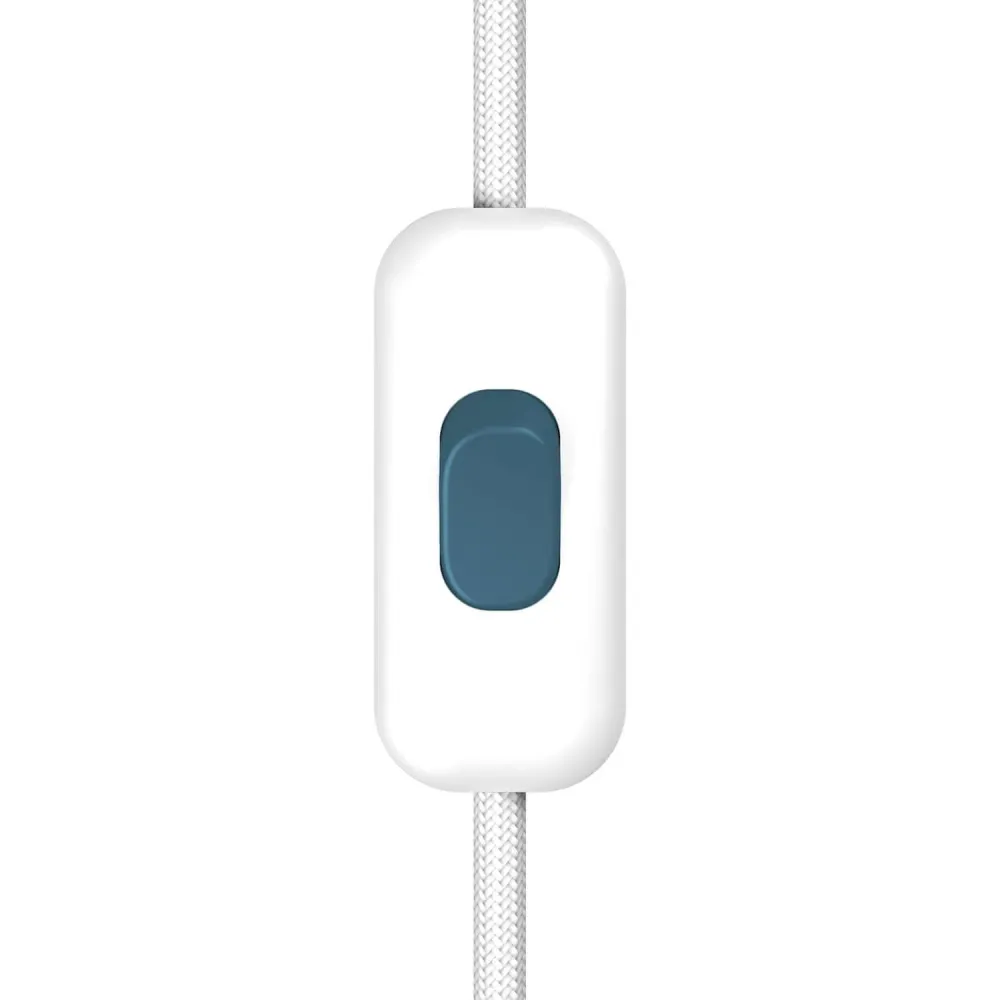 Interrupteur unipolaire coupe-circuit Creative Switch blanc et bouton pétrole