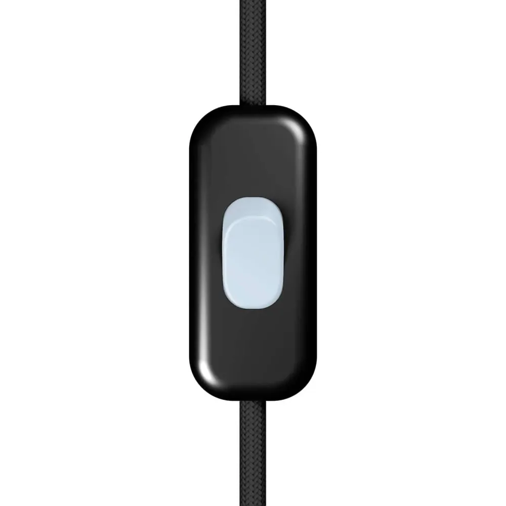 Interrupteur unipolaire coupe-circuit Creative Switch noir et bouton bleu bleu céleste