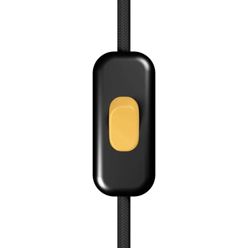 Interrupteur unipolaire coupe-circuit Creative Switch Noir et bouton Moutarde
