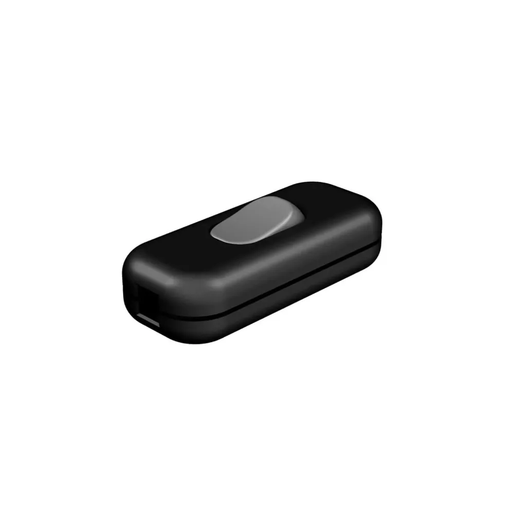 Interrupteur unipolaire coupe-circuit Creative Switch Noir et bouton Titane