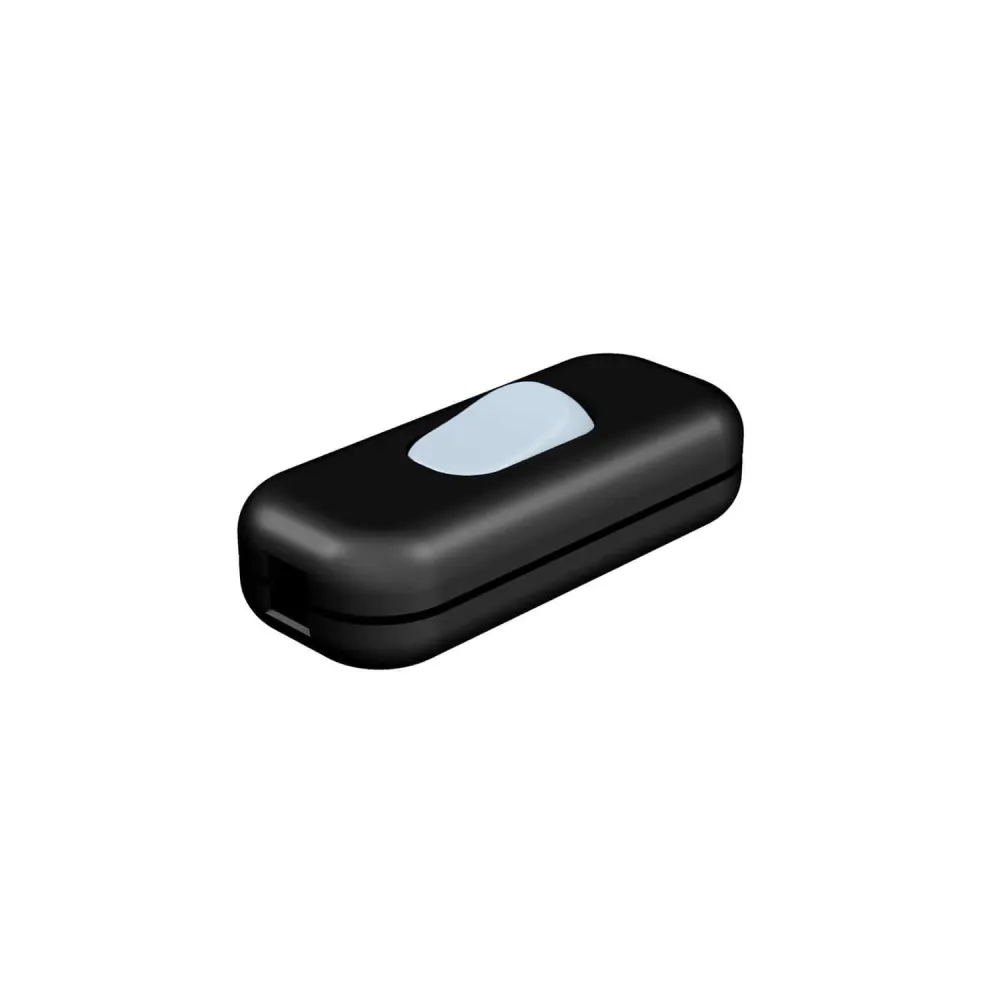 Interrupteur unipolaire coupe-circuit Creative Switch noir et bouton bleu bleu céleste