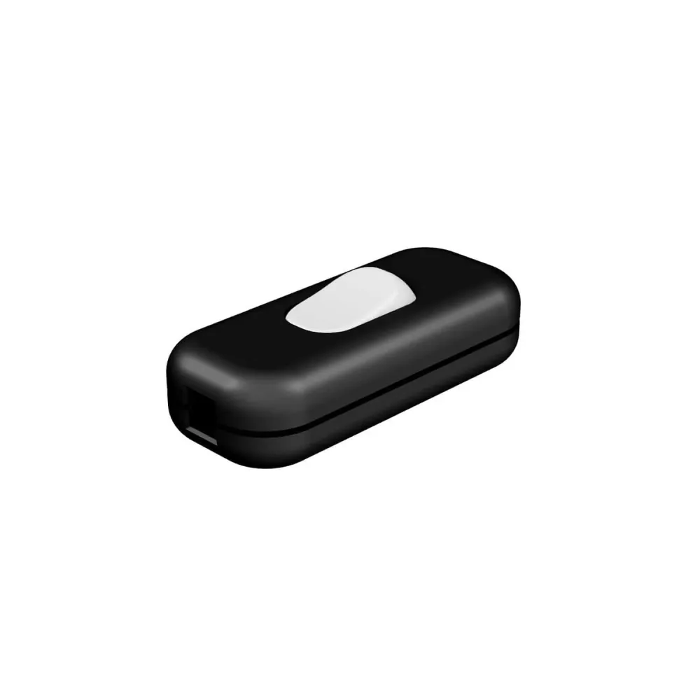 Interrupteur unipolaire coupe-circuit Creative Switch Noir et bouton Blanc