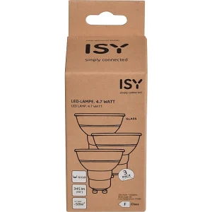 ISY Pack de 3 ampoules LED blanc chaud GU10 4.7 W (ISYLED-GU10-4.7W3PACK)