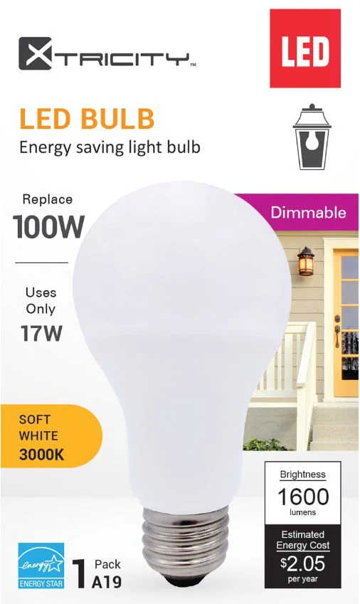 Xtricity Ampoule A19 Del Blanc Doux Graduelle 17W Culot E26 JESSAR