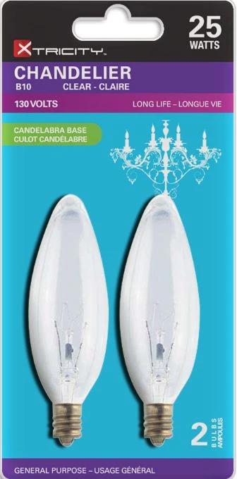 Xtricity 2 Ampoules B10 Lustre - Transparentes 25W Culot E12 JESSAR