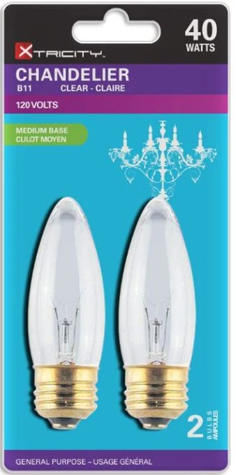 Xtricity 2 Ampoules B11 Lustre - Transparentes 40W Culot E26 JESSAR