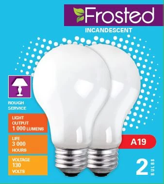 Xtricity 2 Ampoules Givrées à Incandescence A19 100W Culot E26 JESSAR
