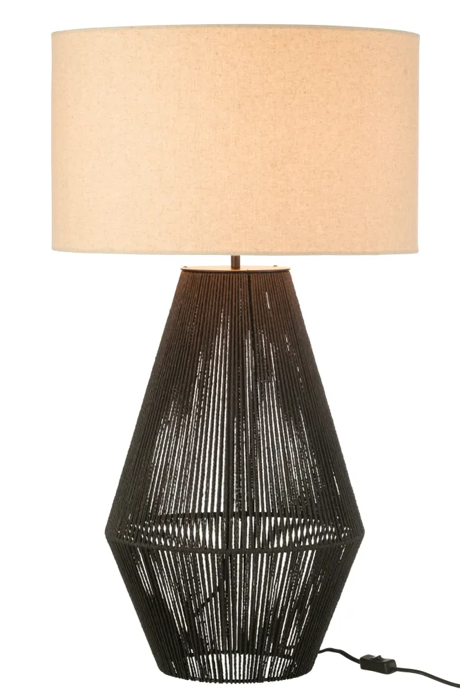 J-Line Lamp Striing Metaal/Papier Zwart