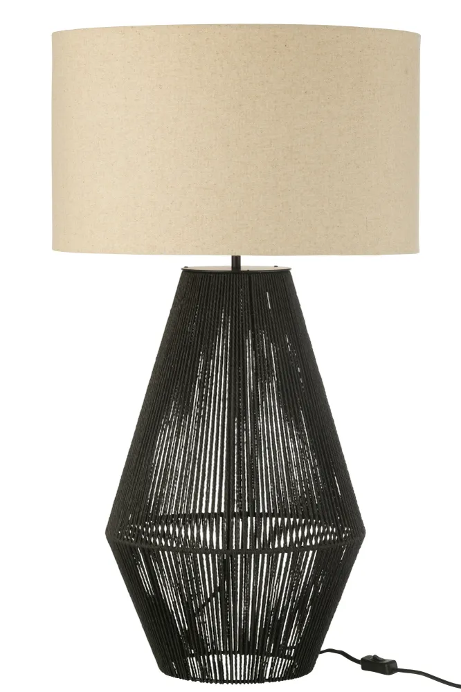 J-Line Lamp Striing Metaal/Papier Zwart