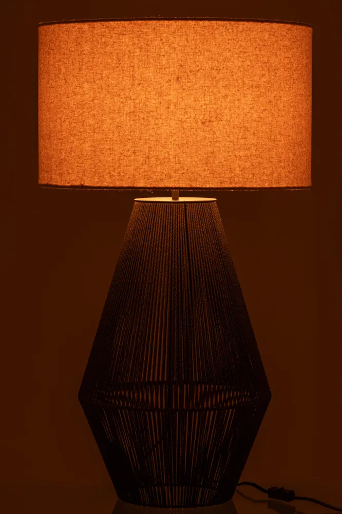 J-Line Lamp Striing Metaal/Papier Zwart
