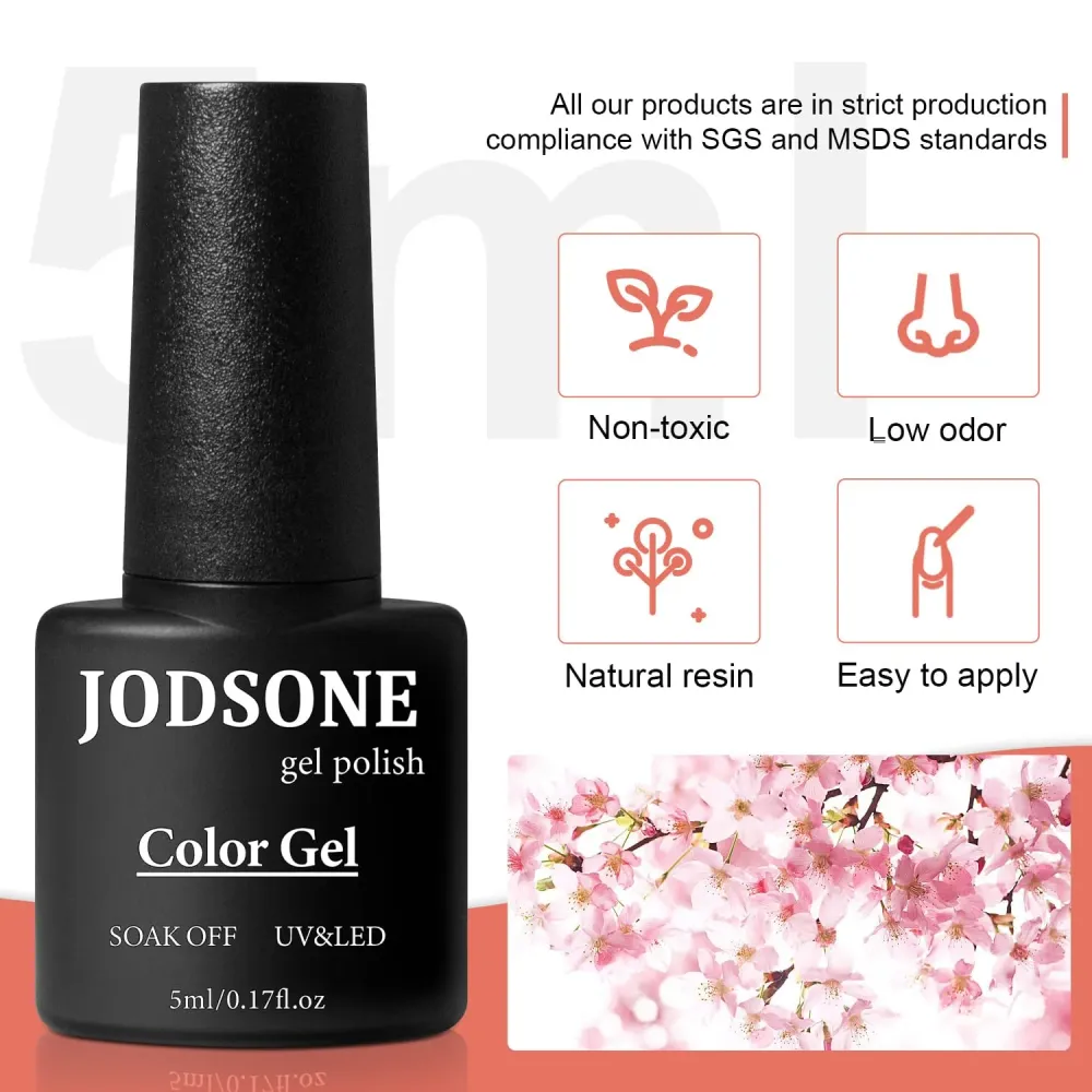JODSONE Kit Gel Nail Polish avec Lampe UV – 32 Couleurs, Base, Top Coat et Outils Manucure