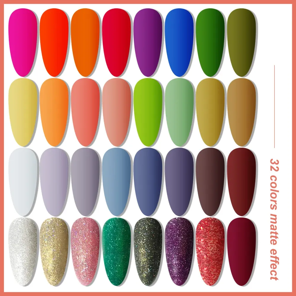 JODSONE Kit Gel Nail Polish avec Lampe UV – 32 Couleurs, Base, Top Coat et Outils Manucure