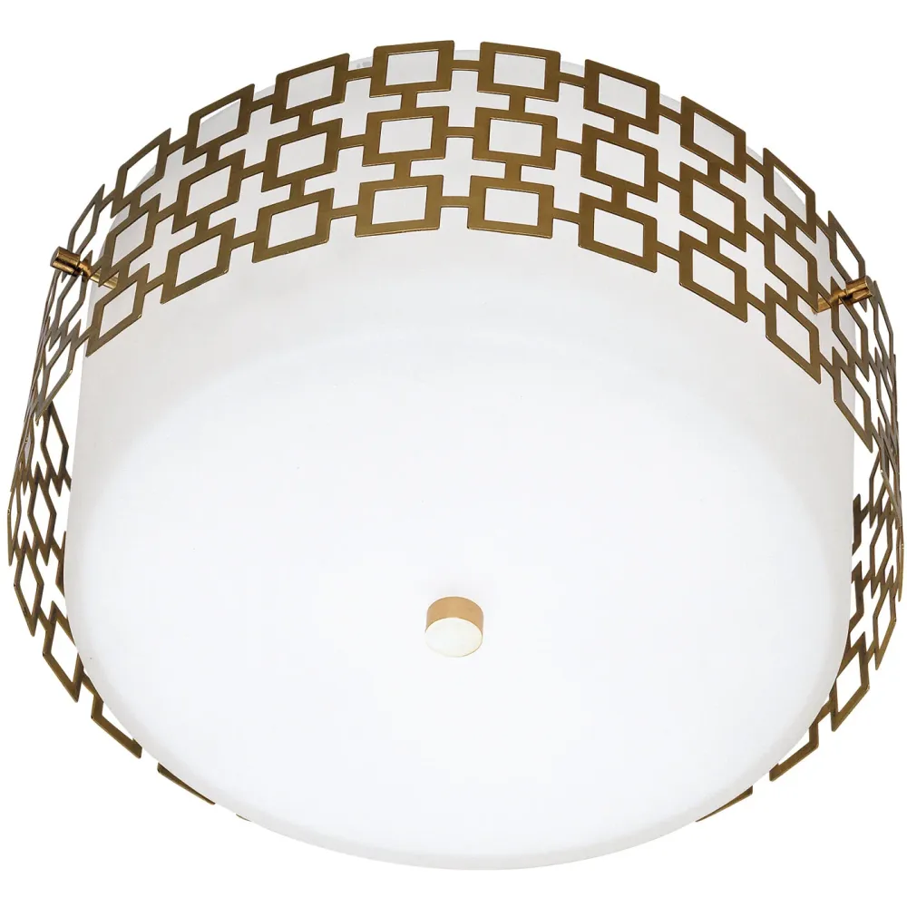 Jonathan Adler Plafonnier Parker Flush Mount | Or Antique