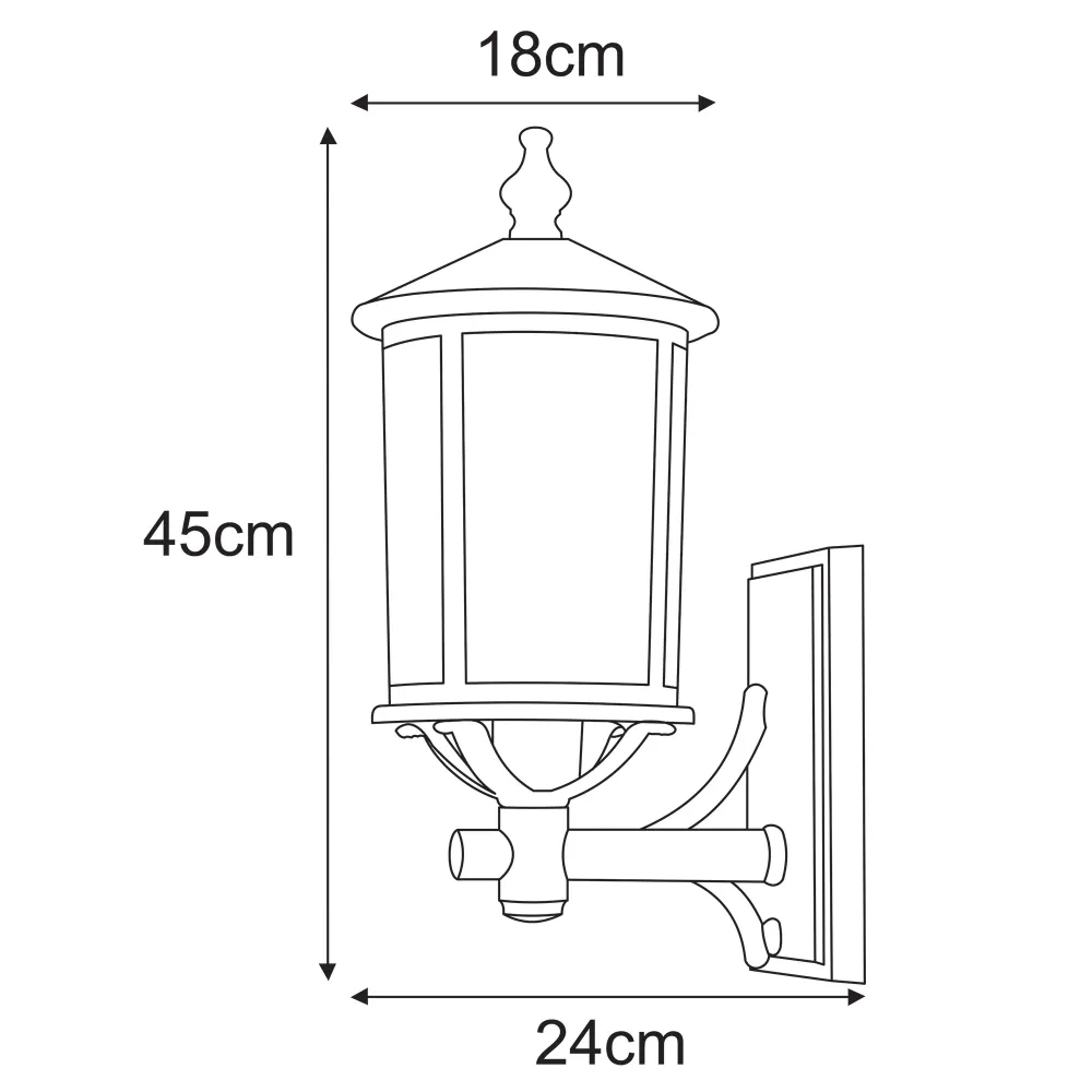 Applique d'extérieur Kaja Detroit 1L E27 H 45,0cm