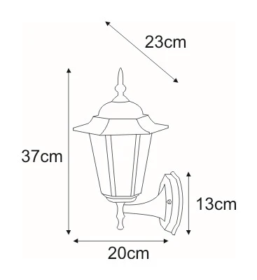 Applique murale extérieure Kaja Standard 1L E27 H 37,0 cm