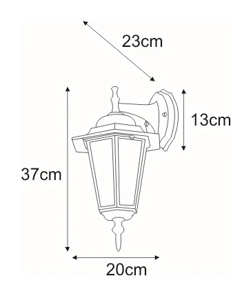Applique murale extérieure Kaja Standard 1L E27 H 37,0 cm