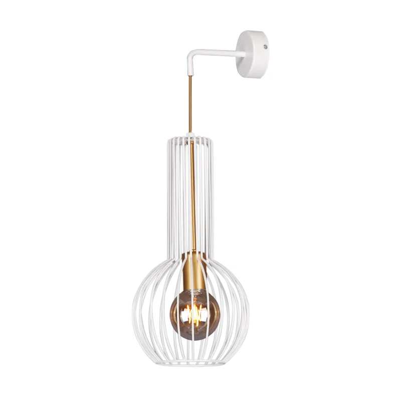 Applique murale Kaja Arvi blanche 1L, douille E27, hauteur 60 cm