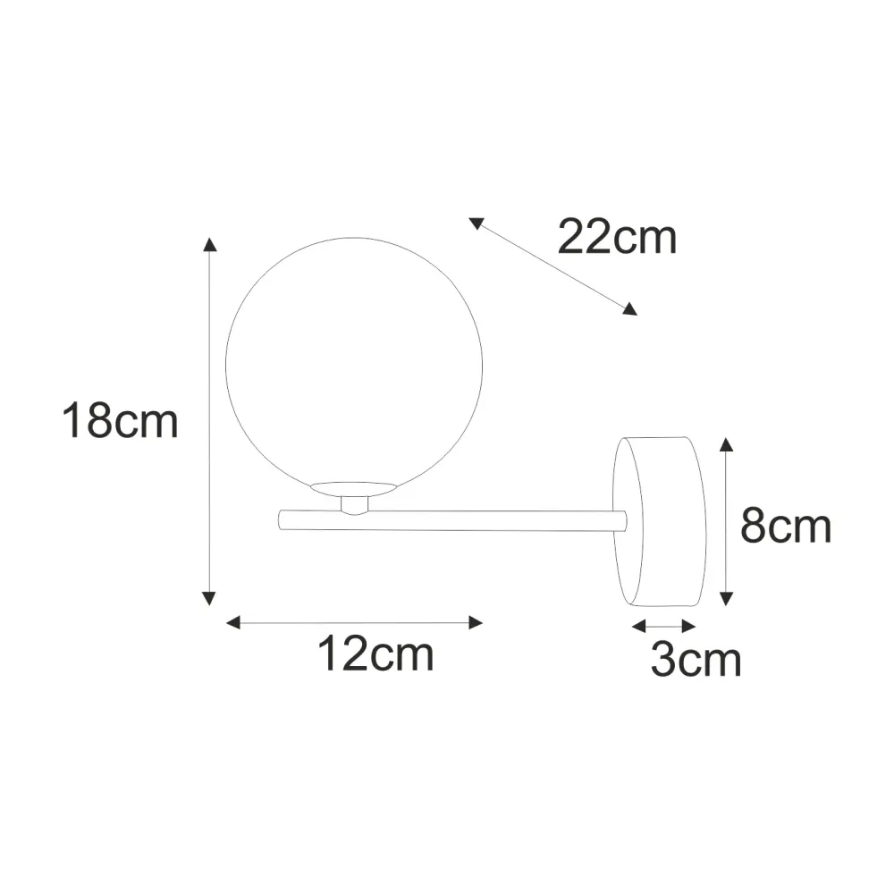 Applique murale Kaja Aspen 1L G9 H 18,0 cm