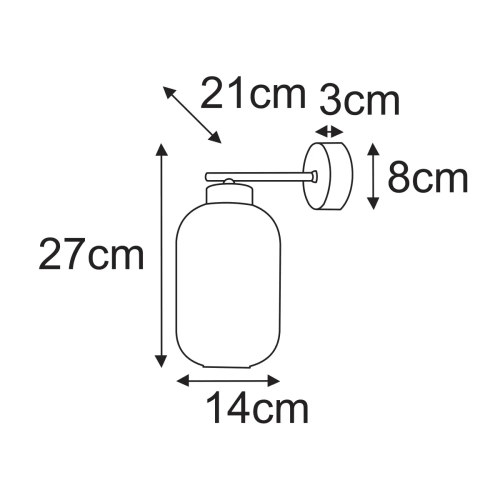 Applique murale Kaja Silva 3L E27 H 27,0 cm