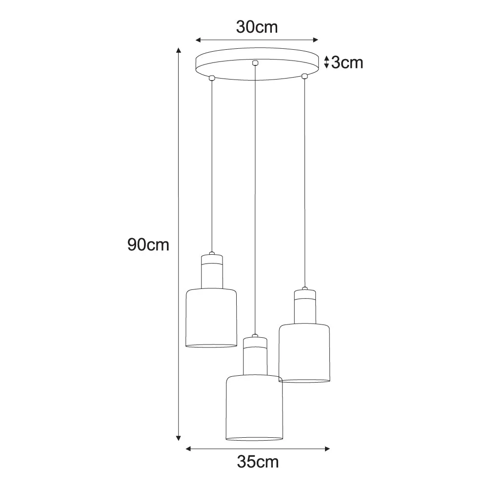 Kaja Alto 3L suspension E27 H 90,0cm