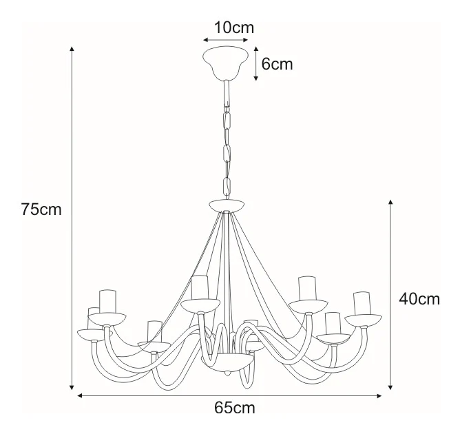 Kaja Bartez Ii 8L lustre E14 H 75,0cm