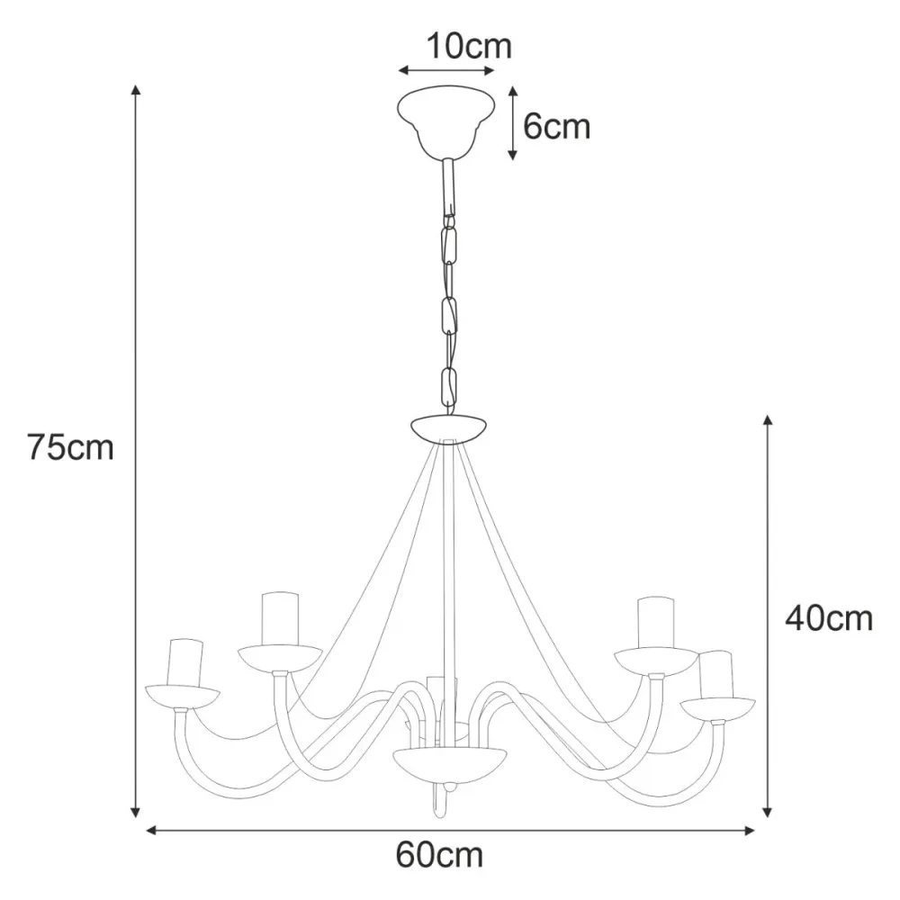 Kaja Bartez 5L lustre E14 H 75,0cm